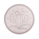 White Desert Cactus Slow Feeder Enrichment Bowl for dogs with cactus design pattern.